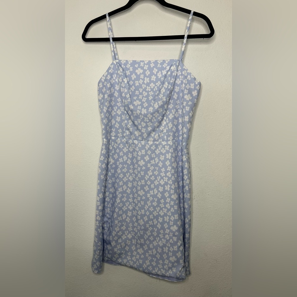 JJs House Light Blue Floral Mini Dress Size 4